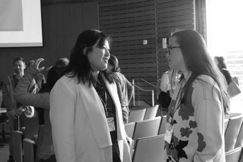 Attendees at the First Civic Innovation Exchange talk between sessions.