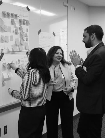 Community members collaborating in Bellevue City Hall to identify innovation priorities.